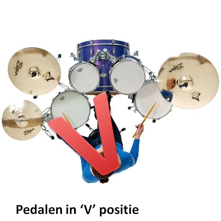 Pedalen in "V"-positie