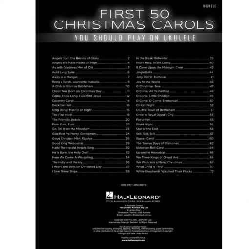 First 50 Christmas Carols Ukelele