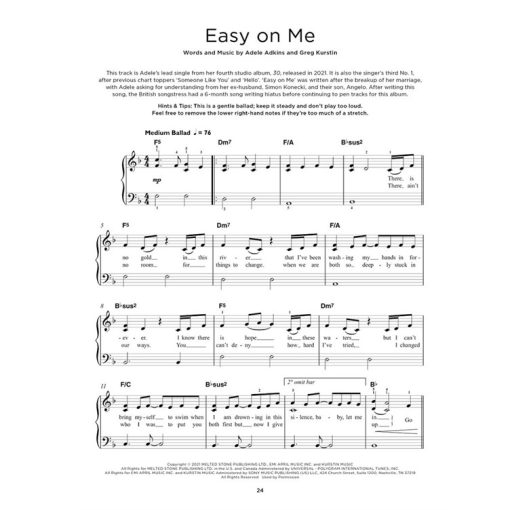 Really Easy Piano 40 Adele Songs